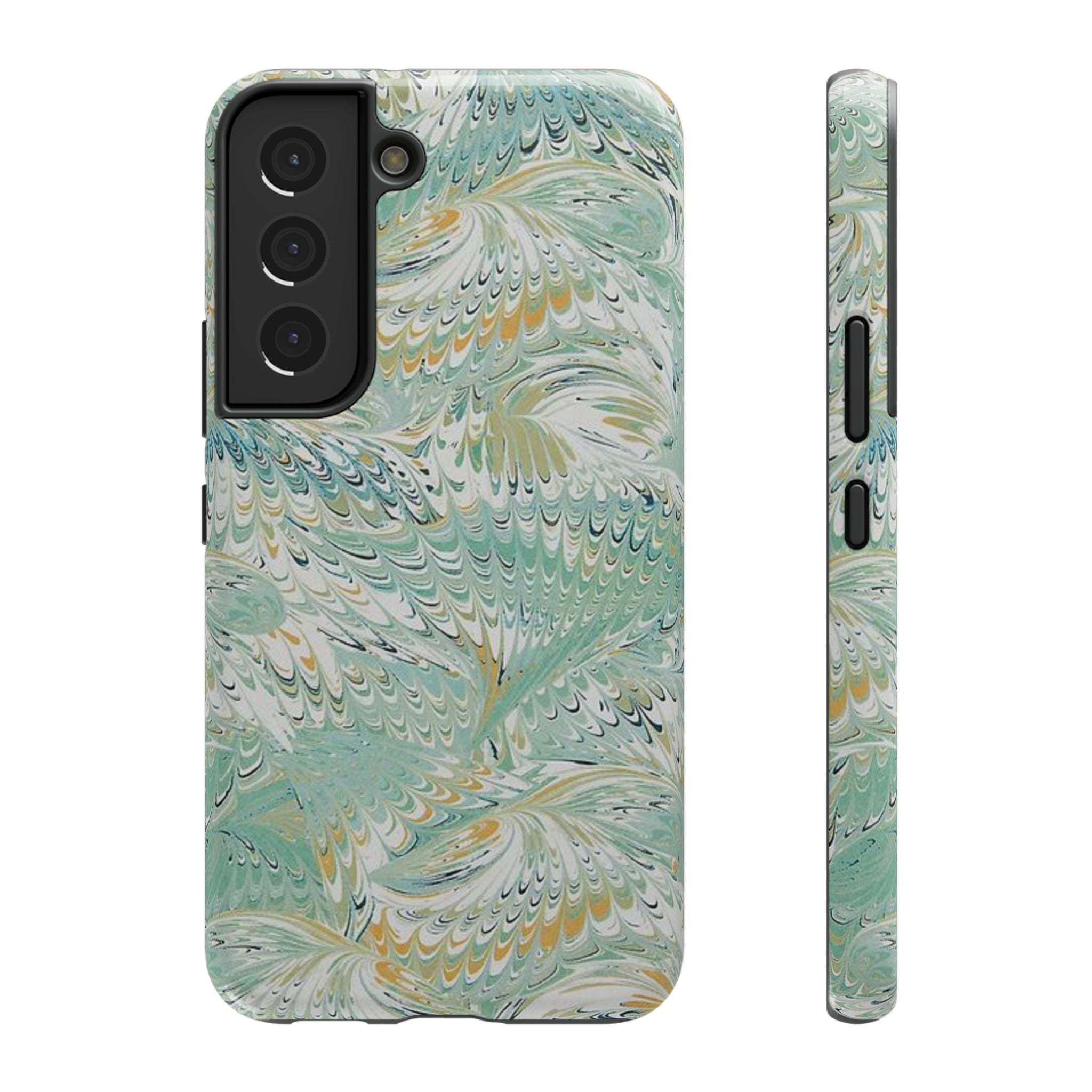 Mint Green Marbled Swirl Phone Case - Dual Layer