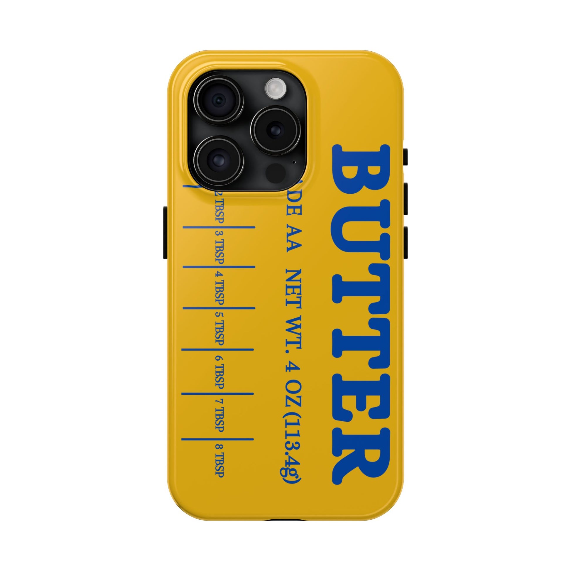 Butter Yellow Tough Phone Cases, Funny iPhone 16 Cover, Protective Case Gift for Techies, Yellow Phone Accessories, Unique Gift for Phone