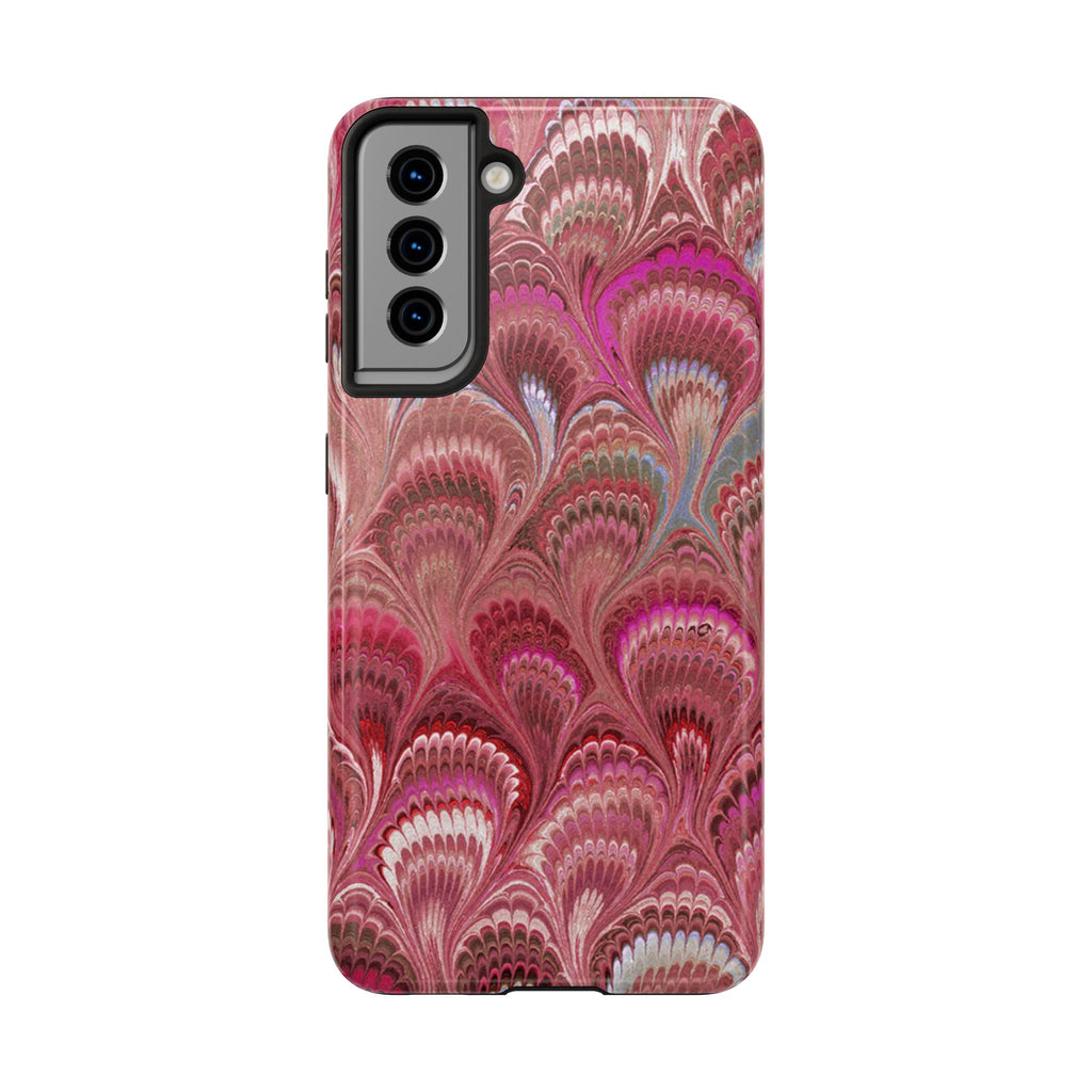 Pretty in Pink - Peacock Marble Italian Tough Phone Case — Durable Marbled Phone Case