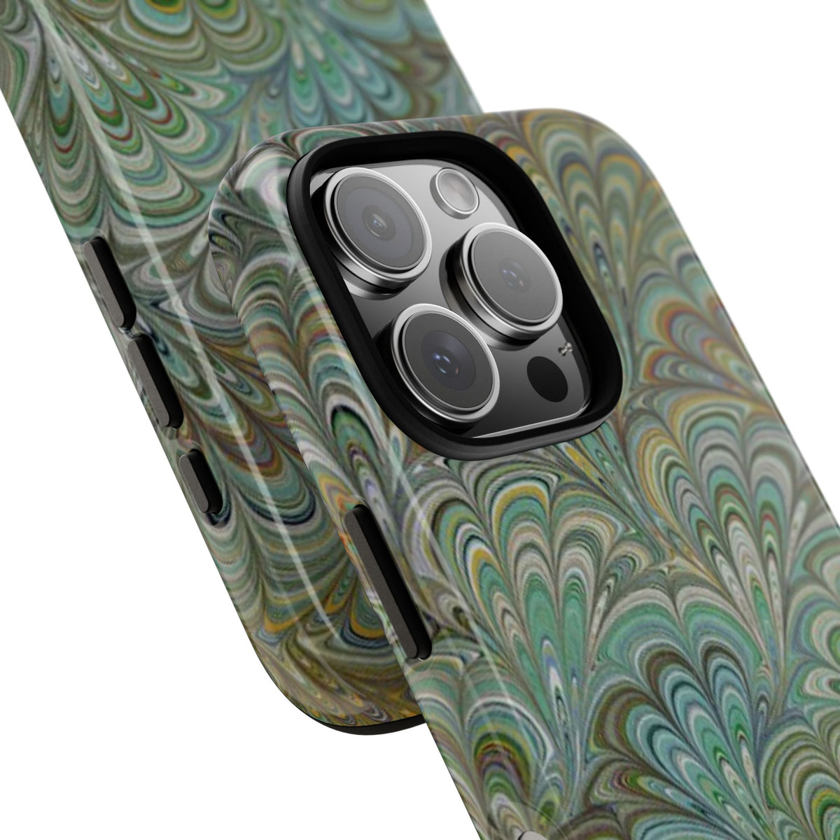 Green Pallet Marbled Peacock - Dual Layer Phone Case