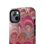 Pretty in Pink - Peacock Marble Italian Tough Phone Case — Durable Marbled Phone Case