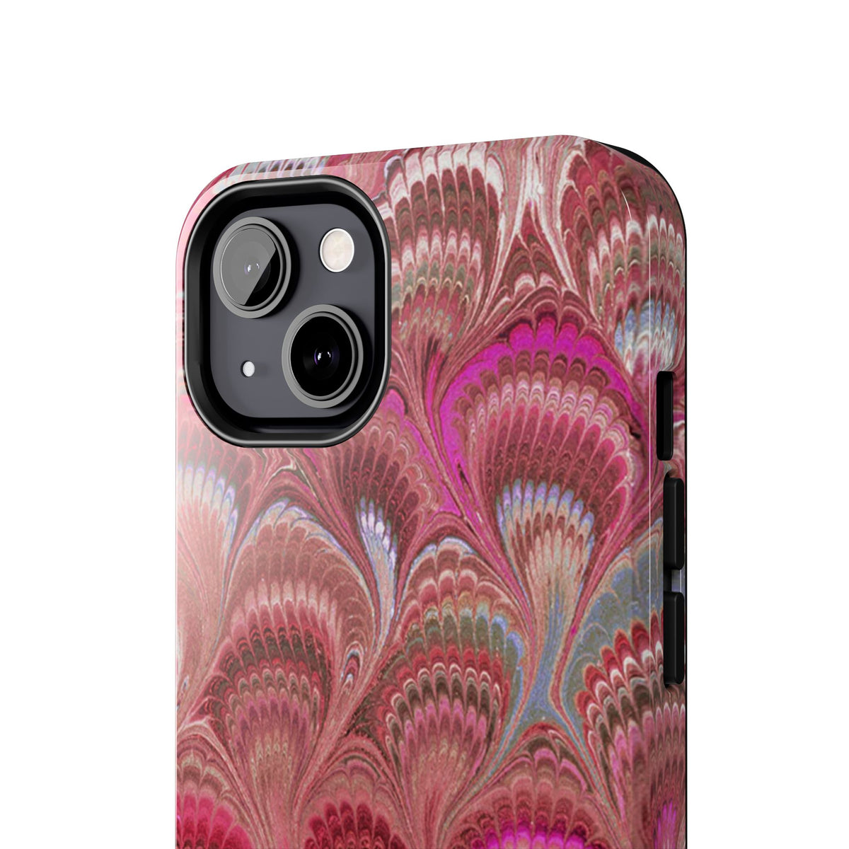 Pretty in Pink - Peacock Marble Italian Tough Phone Case — Durable Marbled Phone Case