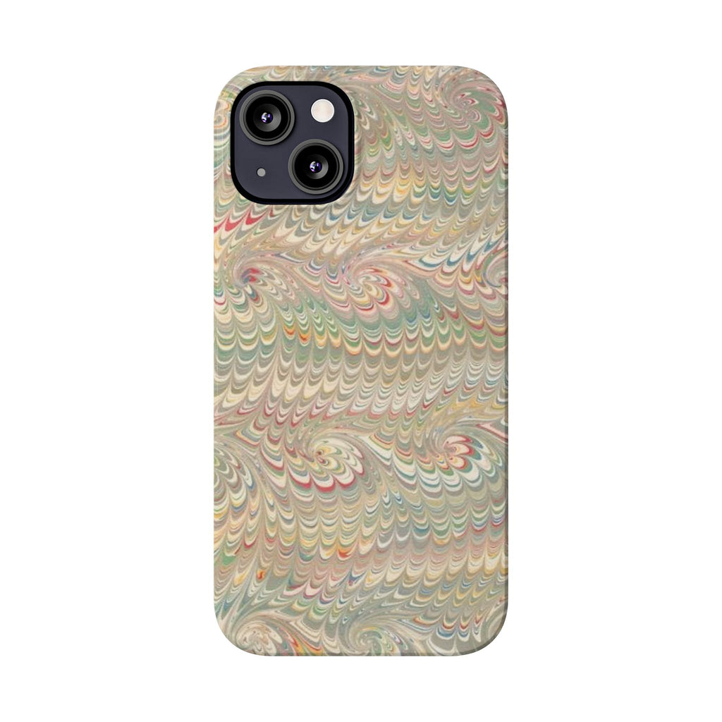 Beige Swirl Marbled Feather Phone Case