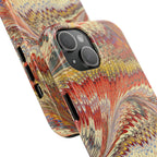 Marbled Swirl Tough Phone Case - Red Rust Orange Fall Colors, Heavy Duty Case. Alternative: Protective Phone Cover, Durable Smartphone Case,