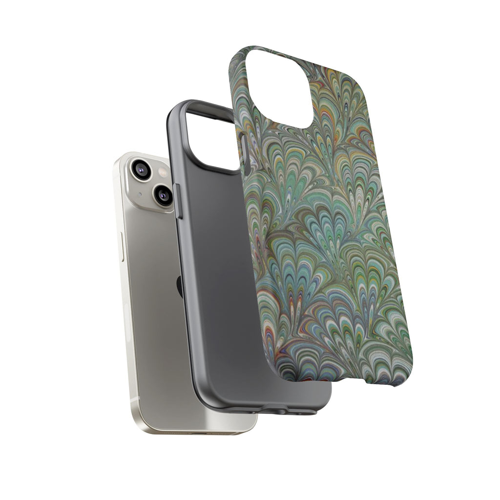 Green Peacock Marbled Phone Case — "Tough Cases" Ultra-Tough Protective Cover