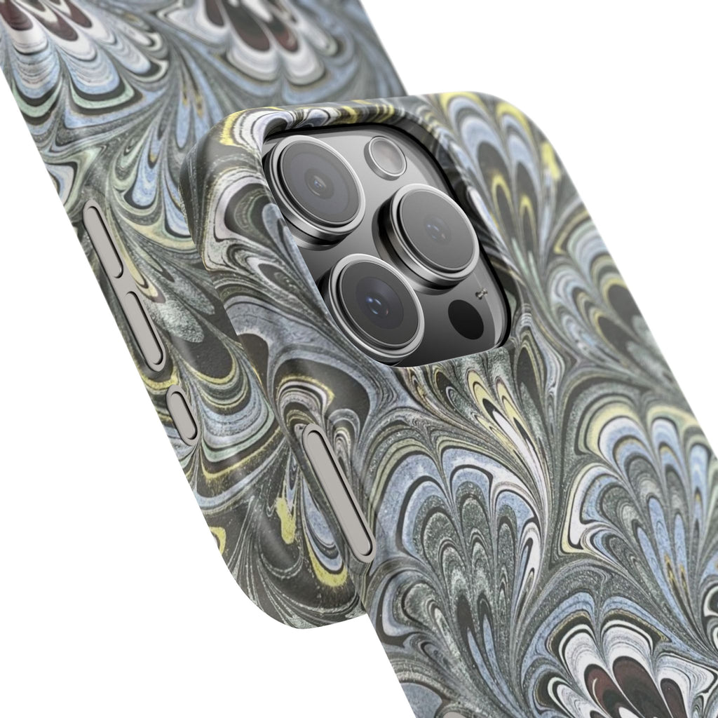 Black + White + Yellow Italian Marble - Single Layer Slim Phone Case