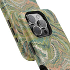 Green Pastel Italian Marble Design Magnetic MAG SAFE High Impact iPhone Cases
