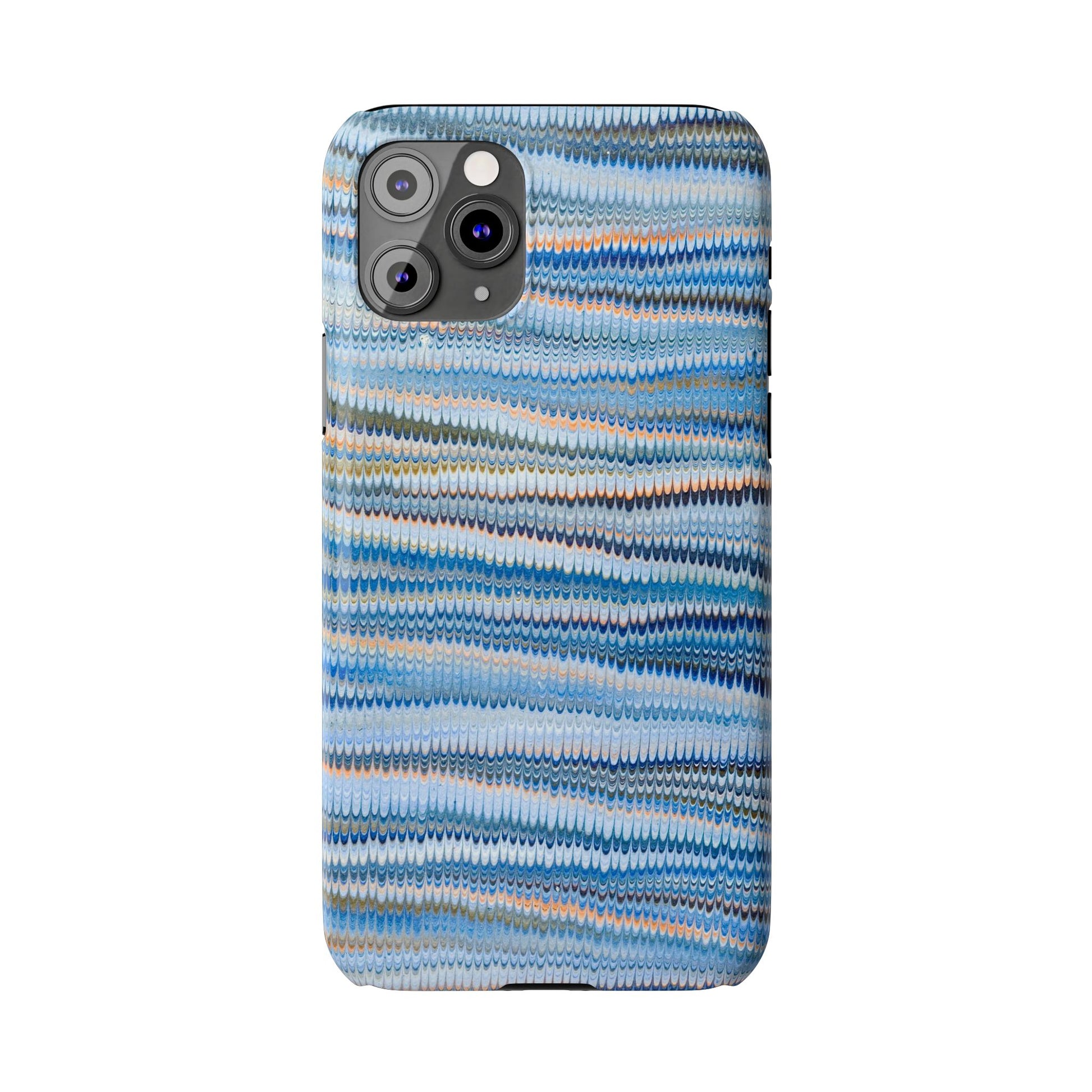 Blue Italian Hand-Painted and Vintage Marbled Inspired Paper Design, Italy Feather Phone Case, iPhone15 Case and all iPhone Case Sizes