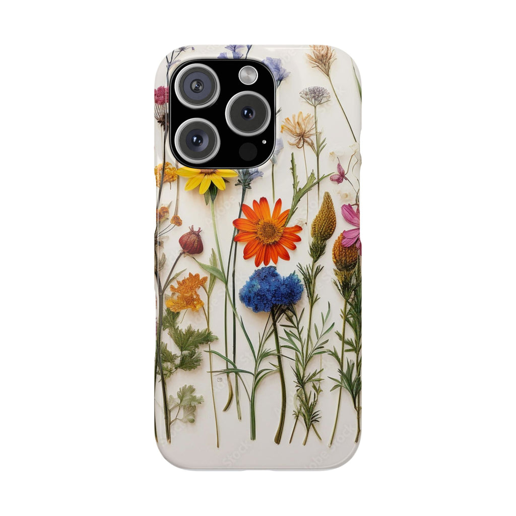 Floral Phone Cases, Slim Protective Cover, Pressed Flowers Design, iPhone 17 Case, Botanical Phone Accessories, Floral Theme Phone Case