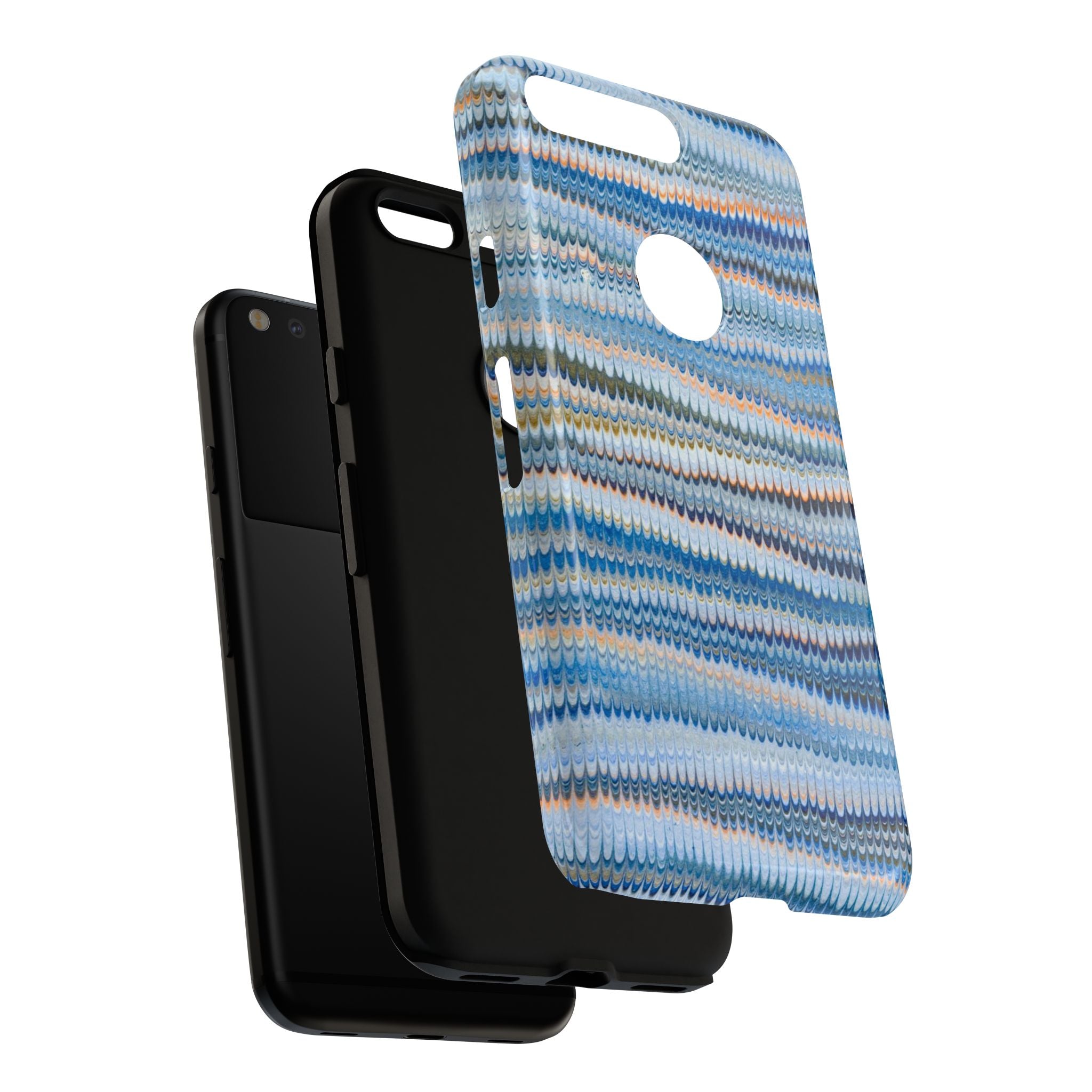 Blue Marbled Phone Cases iPhone + Samsung - all models, Vintage Marbled Design - Tough Cases