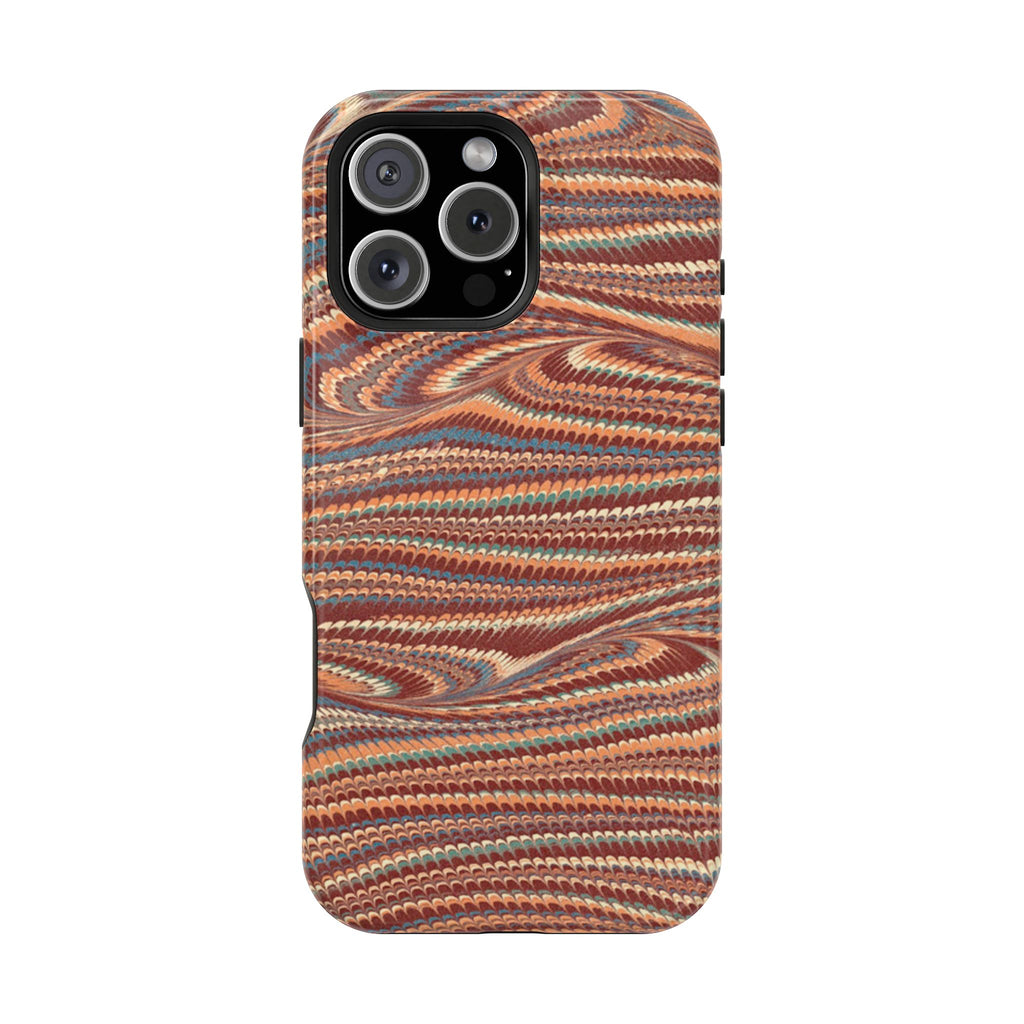 Neutrals Burgundy, Beige, Rust Hues Italian Vintage Marble Design Phone Case for Apple + Samsung
