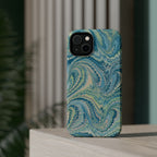 Aqua + Green Marble Phone Case - Impact-Resistant MAG SAFE - Dual Cover Design