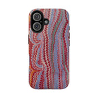 Burgundy + Lavender Swirls Peacock Marbled Tough Phone Case - Dual Layer