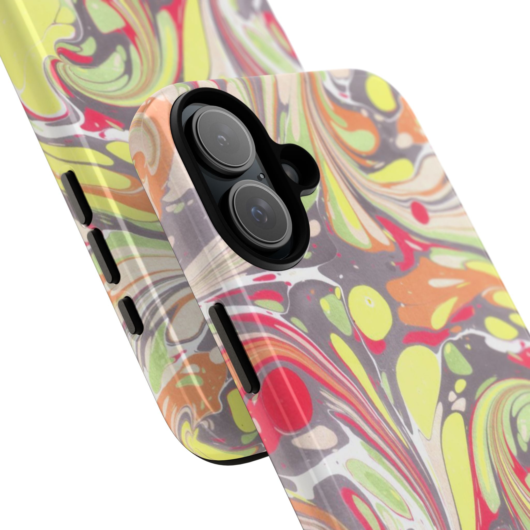 Yellow and Pink Swirl Marbled Italian Phone Case - Dual Layer - Matte or Glossy