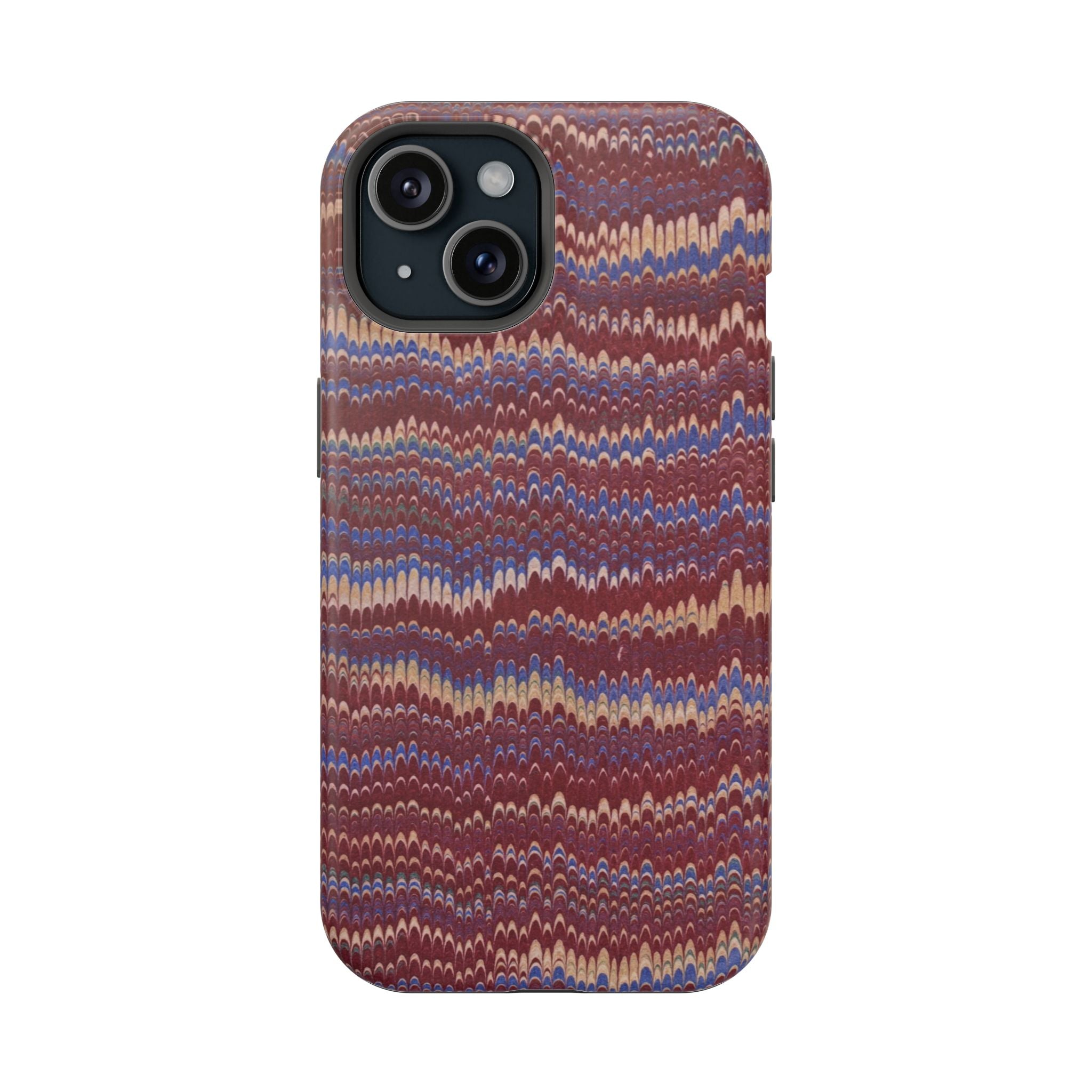 Burgundy and Blue Hues Italian Vintage Marble Design Phone Case for Apple + Samsung