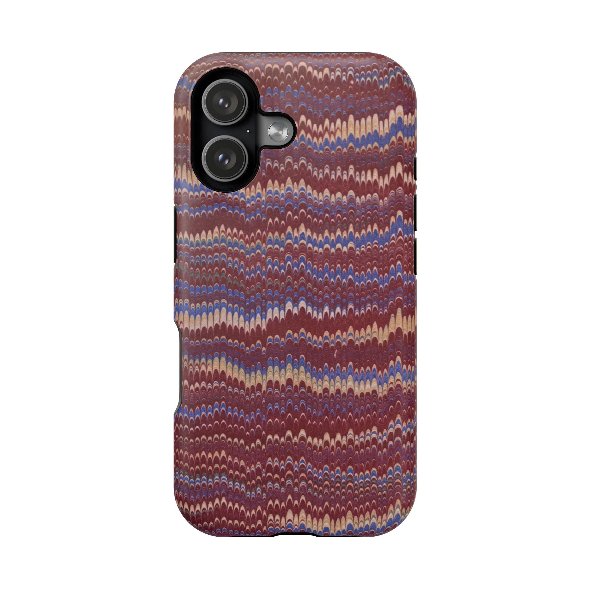 Burgundy and Blue Hues Italian Vintage Marble Design Phone Case for Apple + Samsung