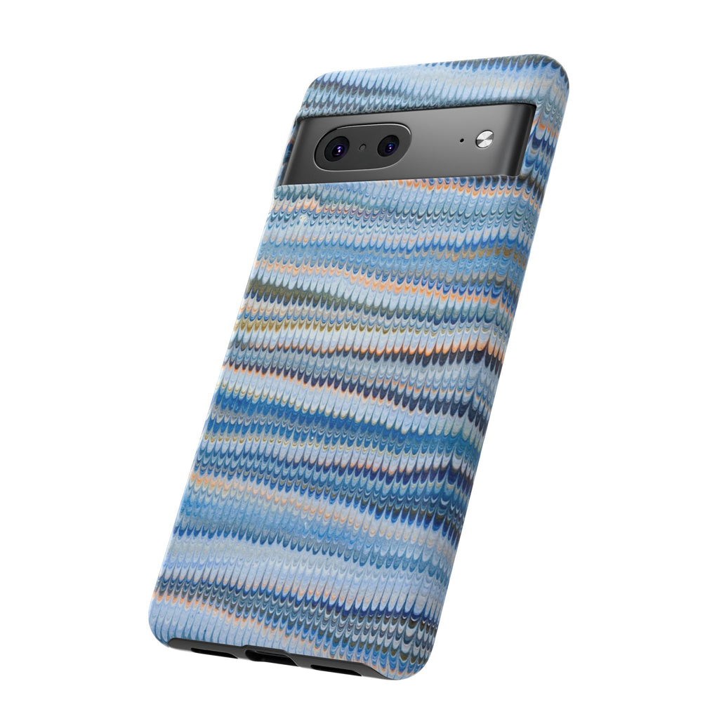 Blue Marbled Phone Cases iPhone 16 + Samsung + Apple + Google - all models, Vintage Marbled Design - Tough Cases