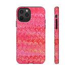 Pink and Gold Marbled Peacock Durable Phone Case - Olive Green and Brown - Matte or Glossy