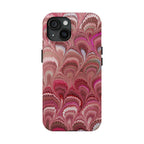 Pink Peacock Marble Italian Tough Phone Case — Durable Marbled Phone Case