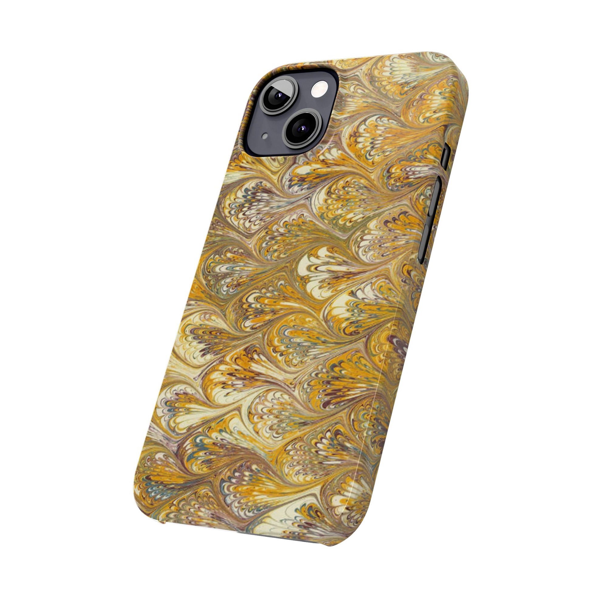 Golden Yellow Italian Marbled Designed, Slim Phone Cases, Case-Mate