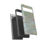 Blue and Green Feather Marbled Phone Case — Dual Layer - Tough Protective Phone Cover