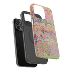 Marbled Pastel Pink and Green Impact-Resistant Phone Case for Apple + Samsung