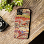 Marbled Design, Italy Feather Phone Case, Multi-Color, iPHONE16 Phone Cases and all sizes