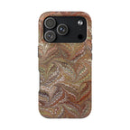 Neutral Browns Vintage Marbled Feather Tough Phone Case - Dual Layer