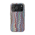 Blue + Burgundy Florentine Marbled Feather Dual Layer Protective iPhone Cover - New FALL Favorite