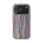 Blue + Burgundy Florentine Marbled Feather Dual Layer Protective iPhone Cover - New FALL Favorite