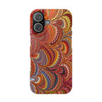 Red, Blue + Yellow Marbled Slim Phone Case