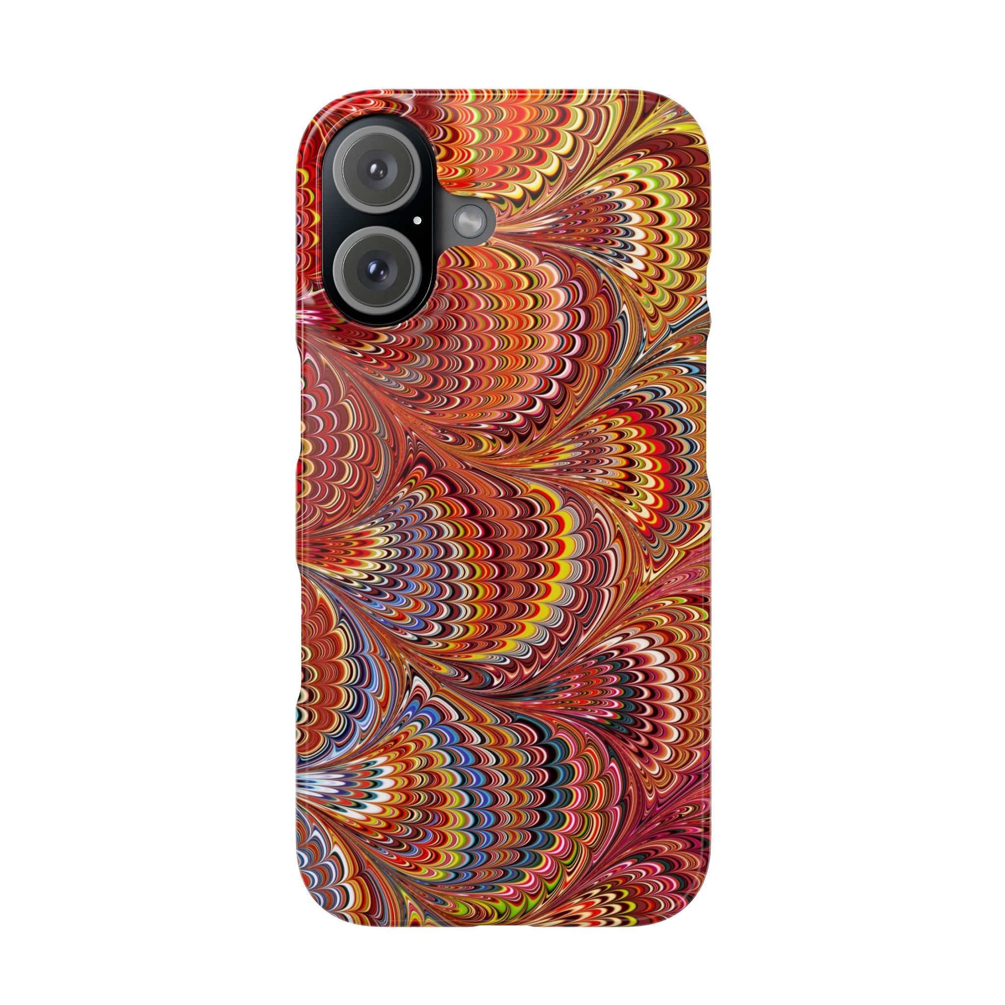 Red, Blue + Yellow Marbled Slim Phone Case