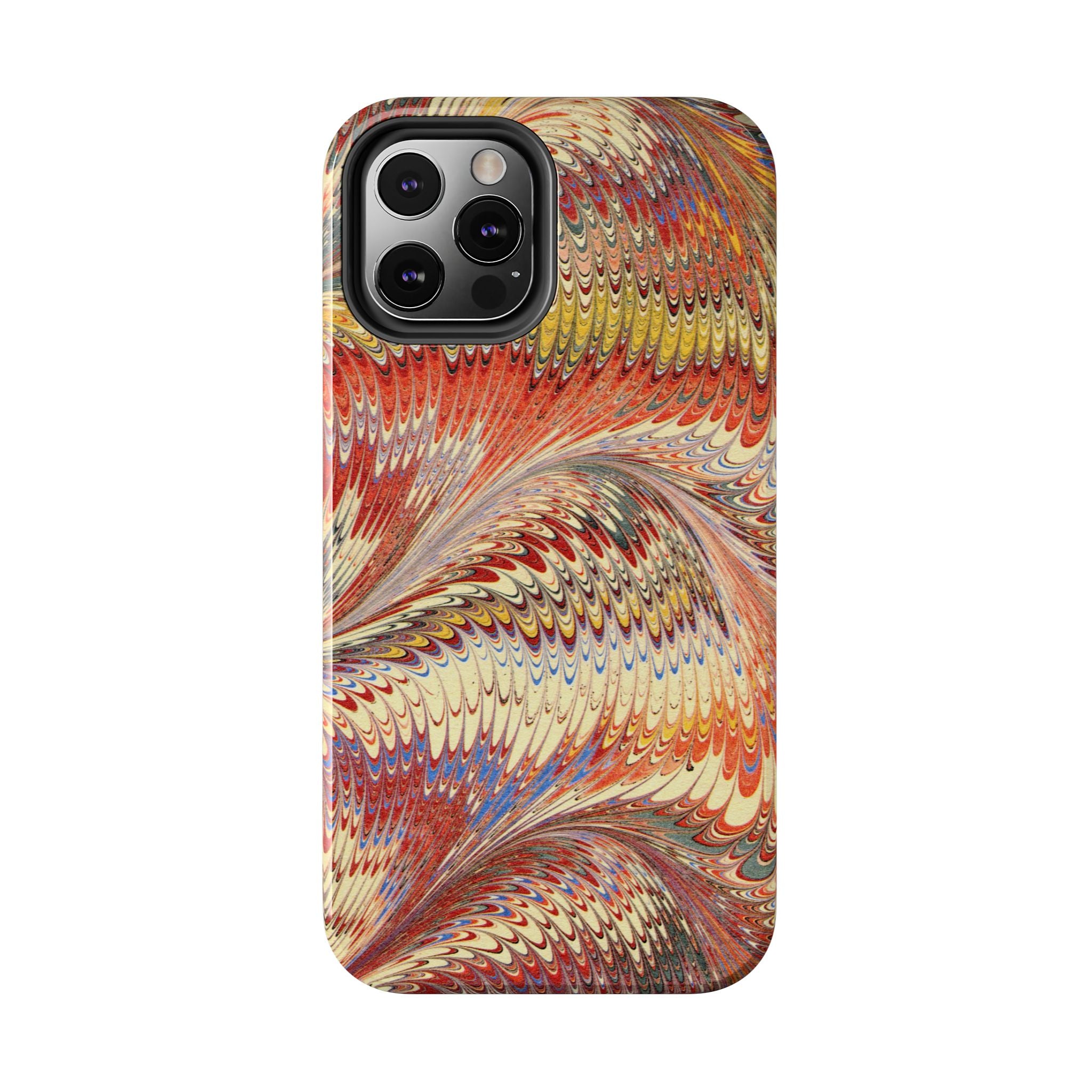 Marbled Swirl Tough Phone Case - Red Rust Orange Fall Colors, Heavy Duty Case. Alternative: Protective Phone Cover, Durable Smartphone Case,