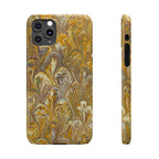 Golden Yelllow Hand-Marbled Florentine Italian Phone Case for iPhone 17 and all sizes