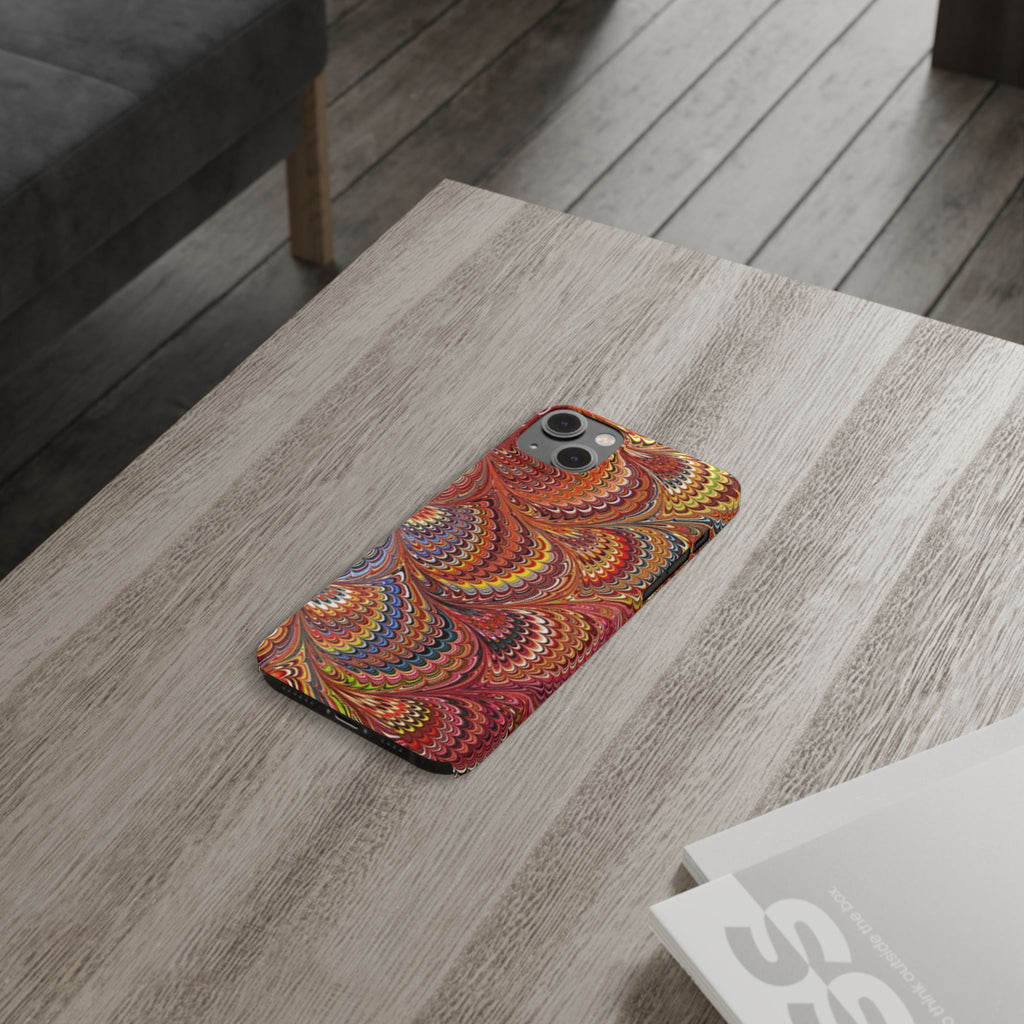 Italian Marbled Design, Red and Blue Pallet