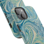 Aqua + Green Marble Phone Case - Impact-Resistant MAG SAFE - Dual Cover Design