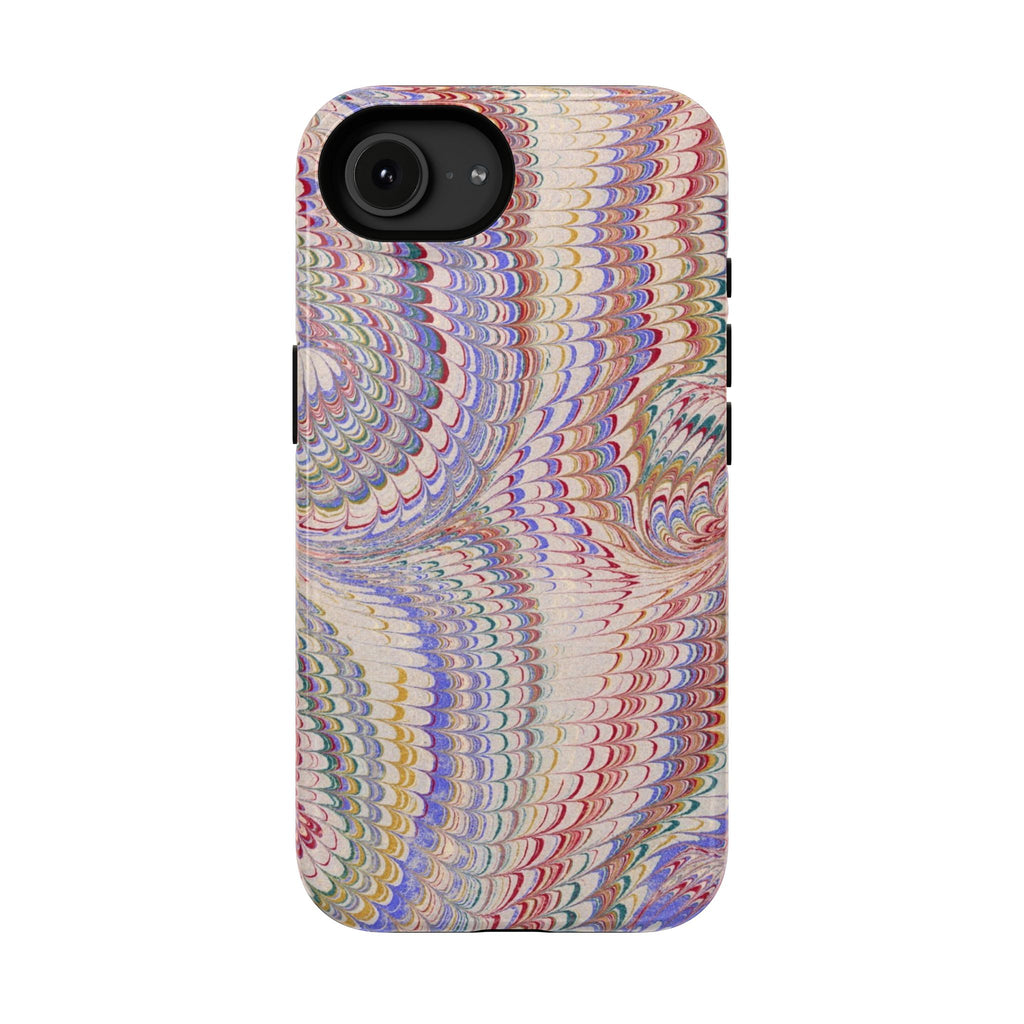 Pink and Lavender Pastel Italian Vintage Feathered Design Dual Layer Durable Phone Case
