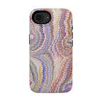 Pink and Lavender Pastel Italian Vintage Feathered Design Dual Layer Durable Phone Case
