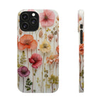 Slim Phone Case - Pink Floral Pressed Flowers iPhone 17 and Other Sizes - Glossy Finish