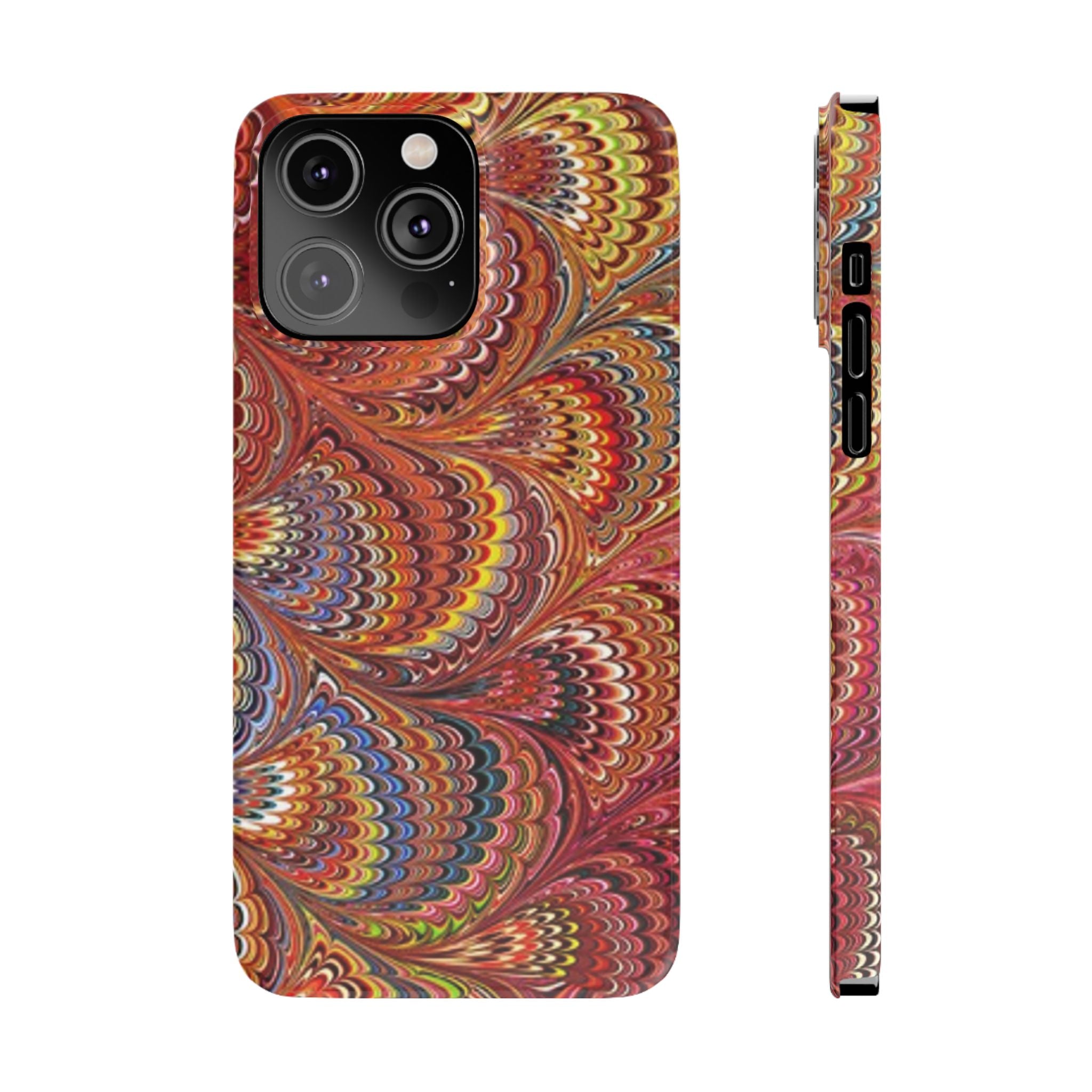 Italian Marbled Design, Red and Blue Pallet