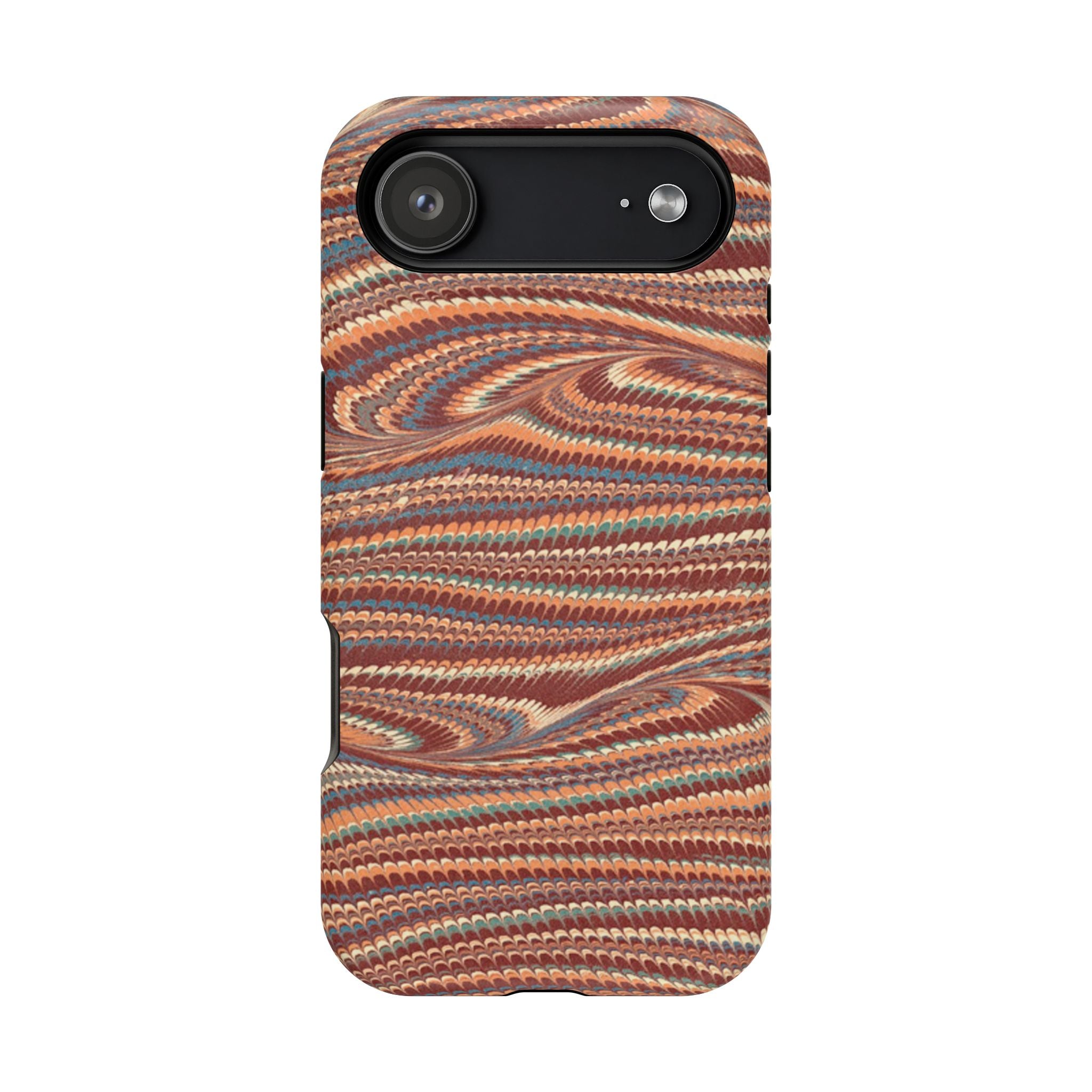 Neutrals Burgundy, Beige, Rust Hues Italian Vintage Marble Design Phone Case for Apple + Samsung