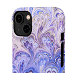 Marbled Feather Lavender + Purple Swirl - Single Layer Slim Phone Case