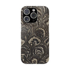 Black Italian Marble Design Slim iPhone 17 + all models Phone Cases