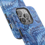 Blue Marbled Swirl Phone Case - Dual Layer Case