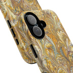 Golden Yellow Marbled Italian Phone Case - Dual Layer - Matte or Glossy