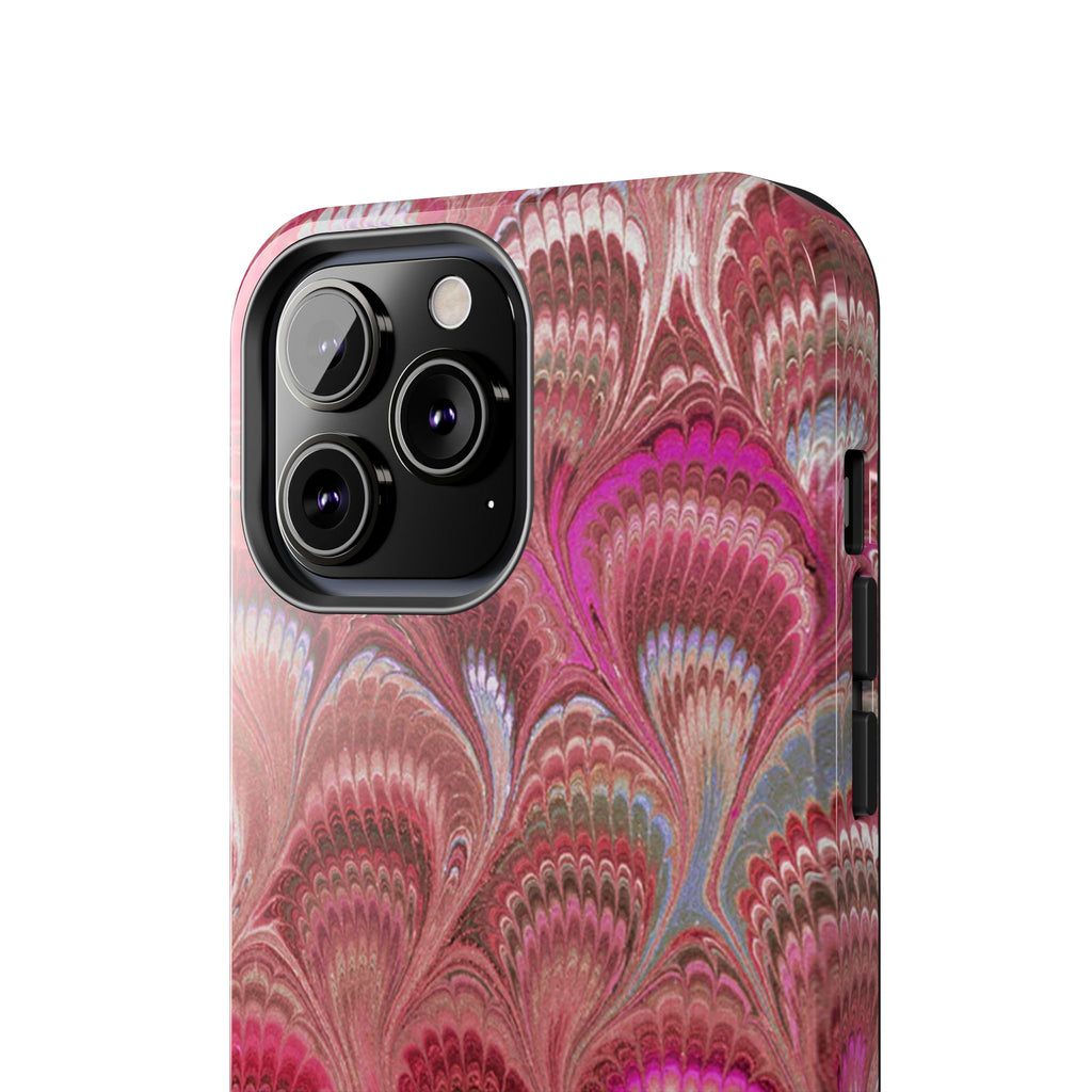 Pretty in Pink - Peacock Marble Italian Tough Phone Case — Durable Marbled Phone Case
