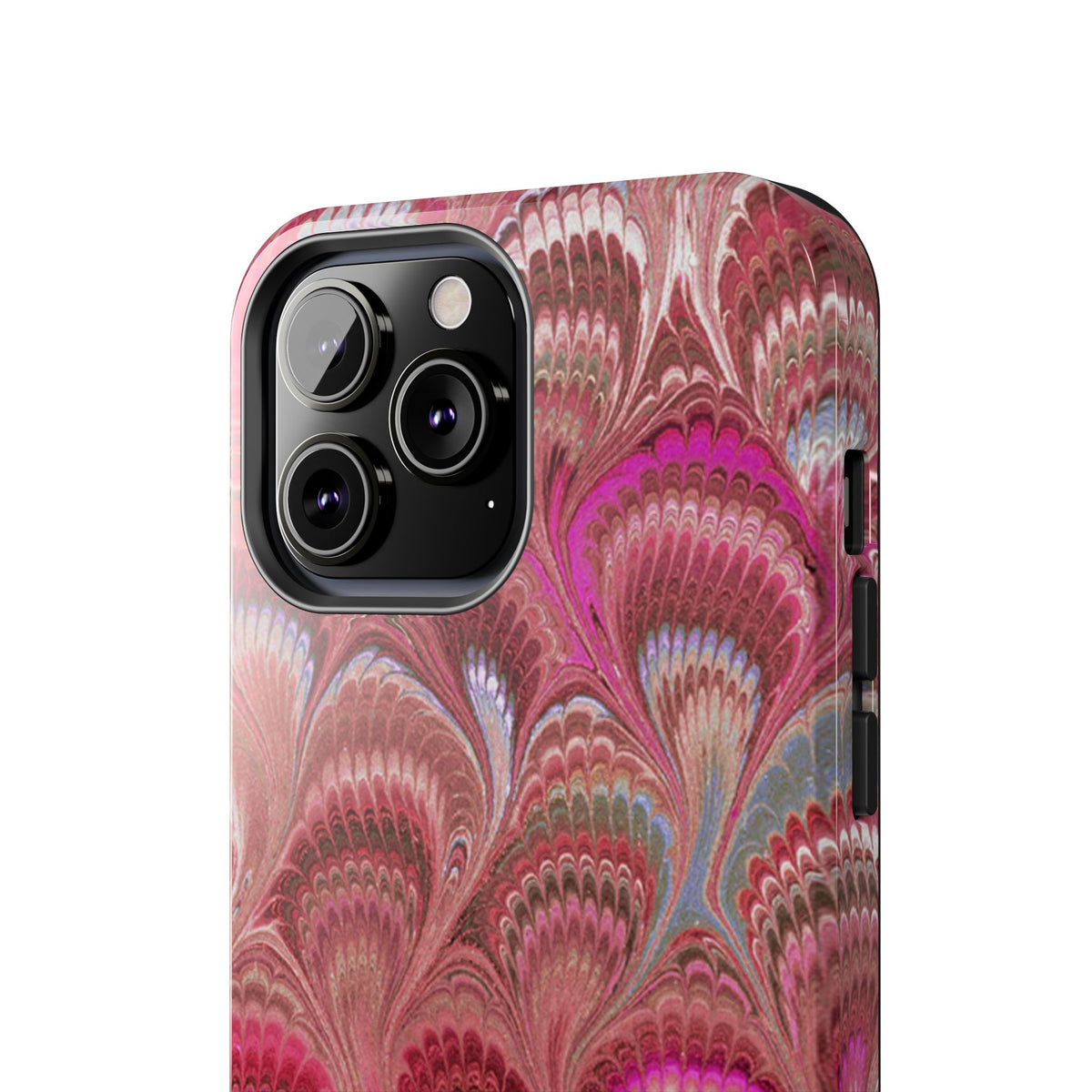 Pretty in Pink - Peacock Marble Italian Tough Phone Case — Durable Marbled Phone Case