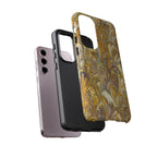 Golden Yellow Marbled Italian Phone Case - Dual Layer - Matte or Glossy