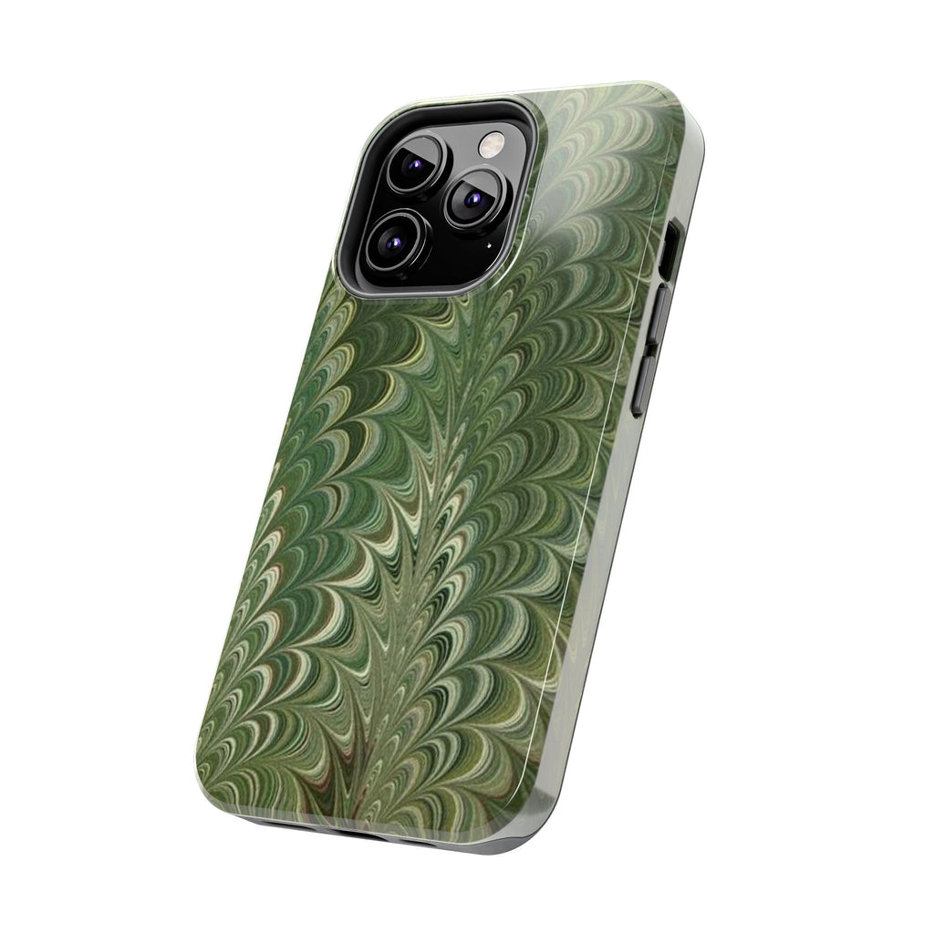 Deep Green Marble Italian Tough Phone Case — Durable Marbled Phone Case