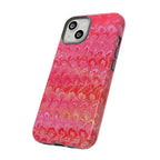 Pink and Gold Marbled Peacock Durable Phone Case - Olive Green and Brown - Matte or Glossy